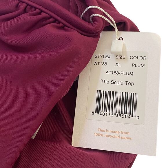 Andie Plum Purple Strapless Scala Bandeau Bikini Top Sz XL NWT - Picture 5 of 13